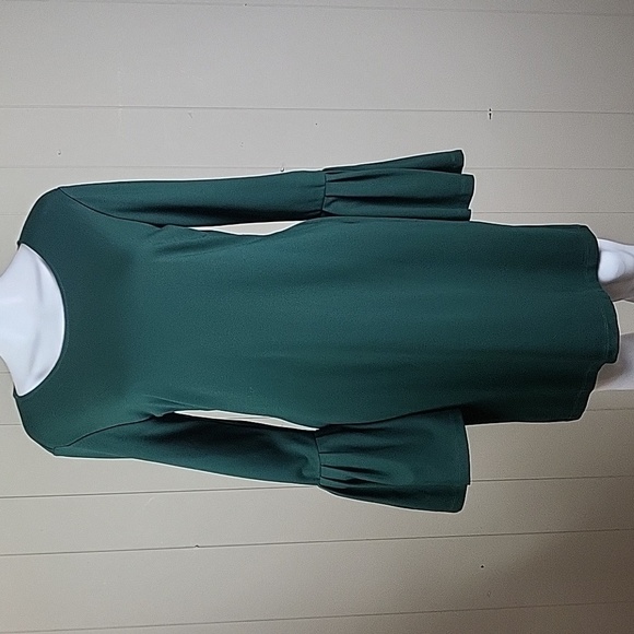Molly Bracken Dresses & Skirts - Molly Bracken Premium Forrest Green Long Bell Sleeve Round Neck Sheath D…
